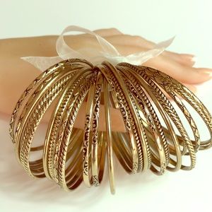 Gold Tone Bracelet Set